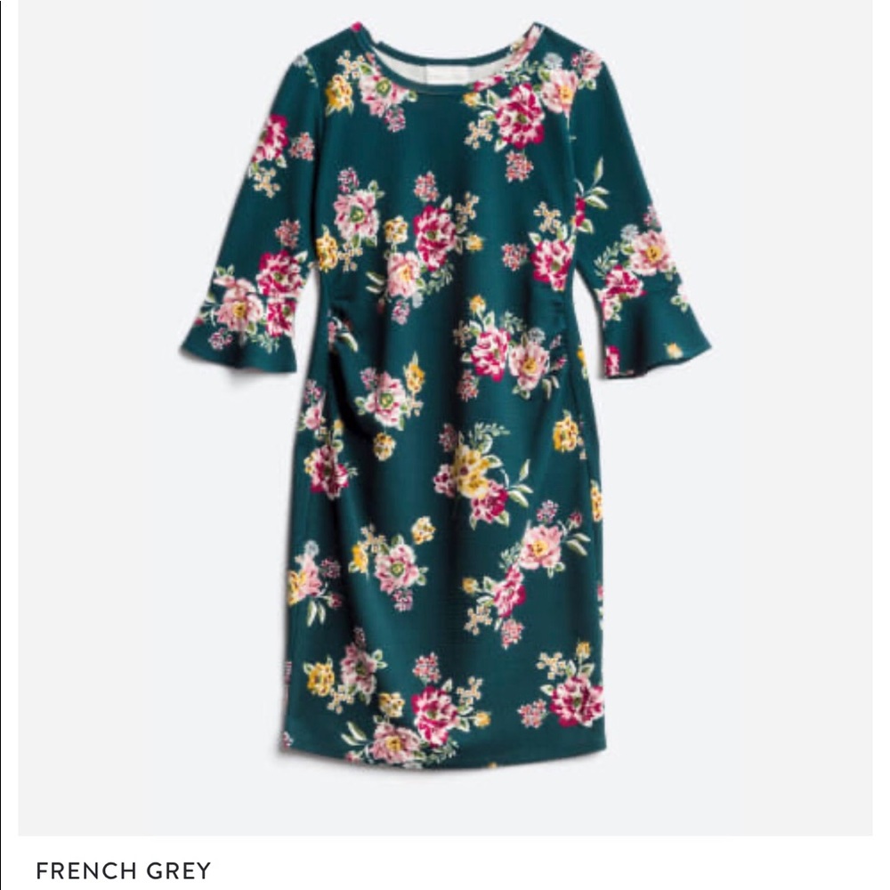 French Grey Maternity Dress - size small